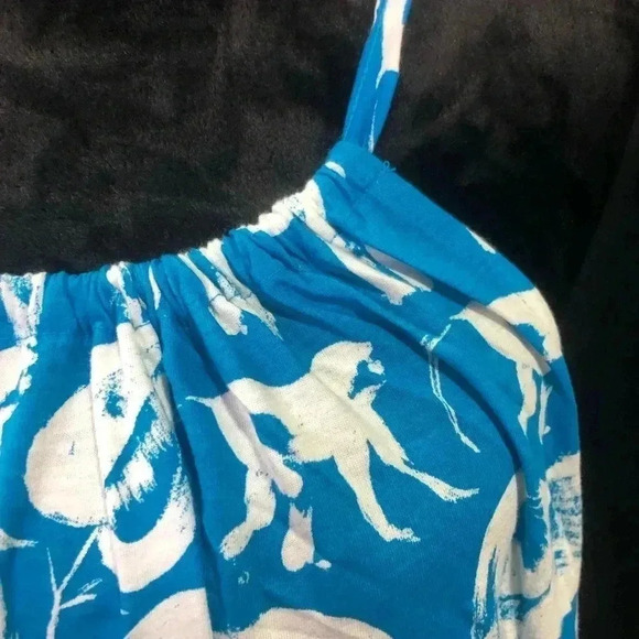 Crown & Ivy Halter round adjustable neck top, elephant pattern, loose fit - Picture 2 of 9